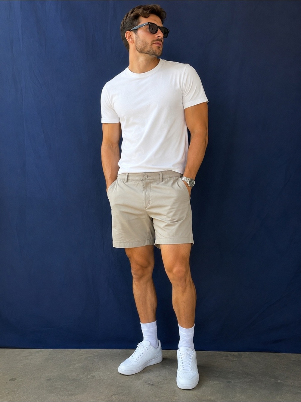Greg Norman Collection Khaki Flat Front Shorts